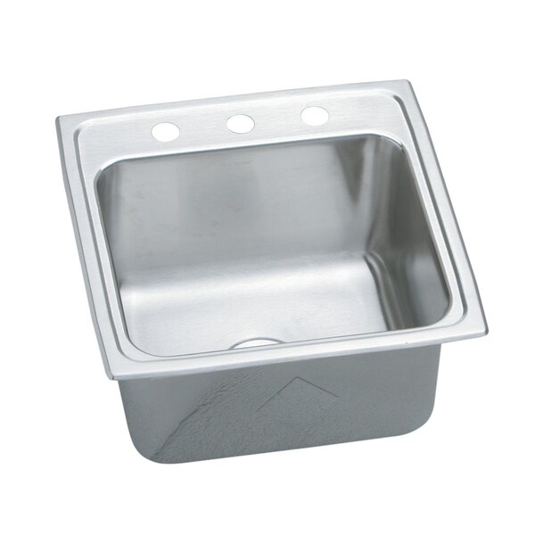 Lustertone Ss 19.5X19X10.1 Sgl Bowl Drop-In Laundry Sink W/ Quick-Clip